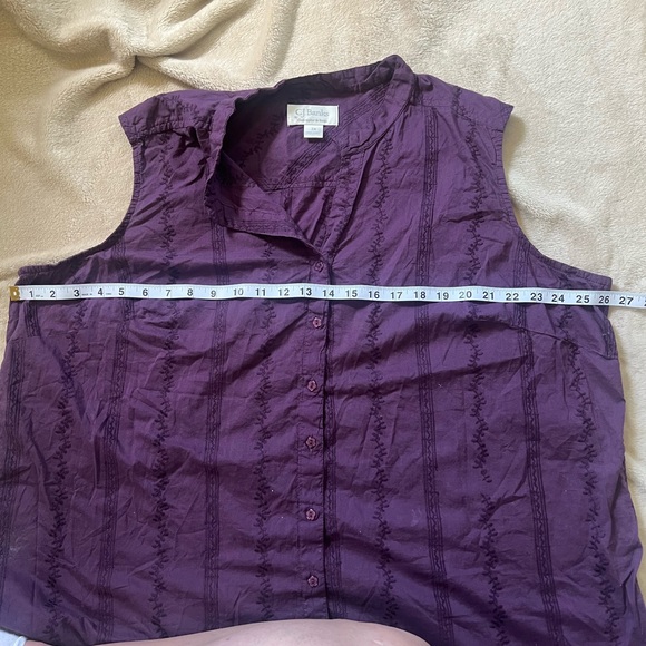Size 3x CJ Banks sleeveless button down shirt - Picture 5 of 5